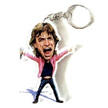 Portachiavi In Acrilico Caricature Music Legends Mick Jagger Rolling Stones €4,90