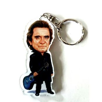 Portachiavi In Acrilico Caricature Music Legend Johnny Cash €4,90