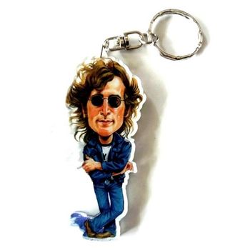 Portachiavi In Acrilico Caricature Music Legends  John Lennon The Beatles €4,90