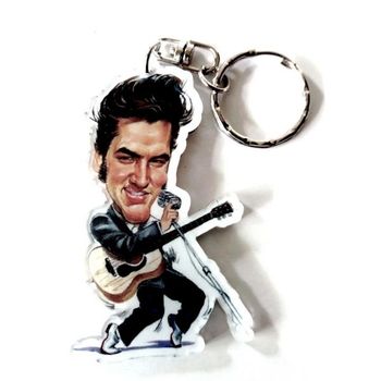 Portachiavi In Acrilico Caricature Music Legends Elvis Presley €4,90