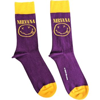 Calzini Nirvana # Uk Size 7-11 Unisex Purple # Yellow Smiley €9,90